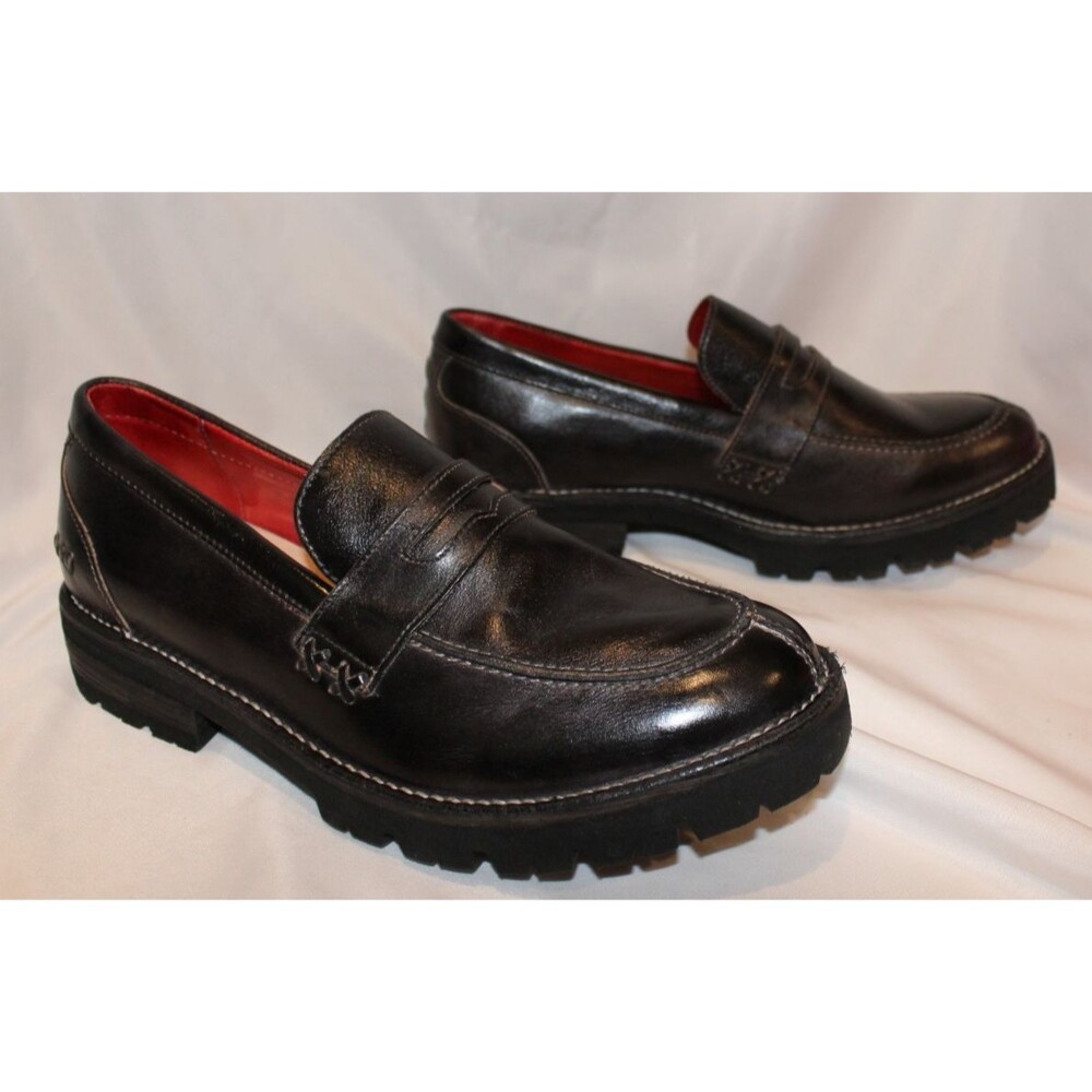 Bed-Stu Reina Cobbler Series Leather Penny Loafers BLACK RUSTIC SZ 11 NIB $265 - Picture 4 of 6